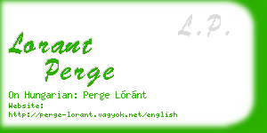 lorant perge business card
