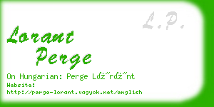 lorant perge business card